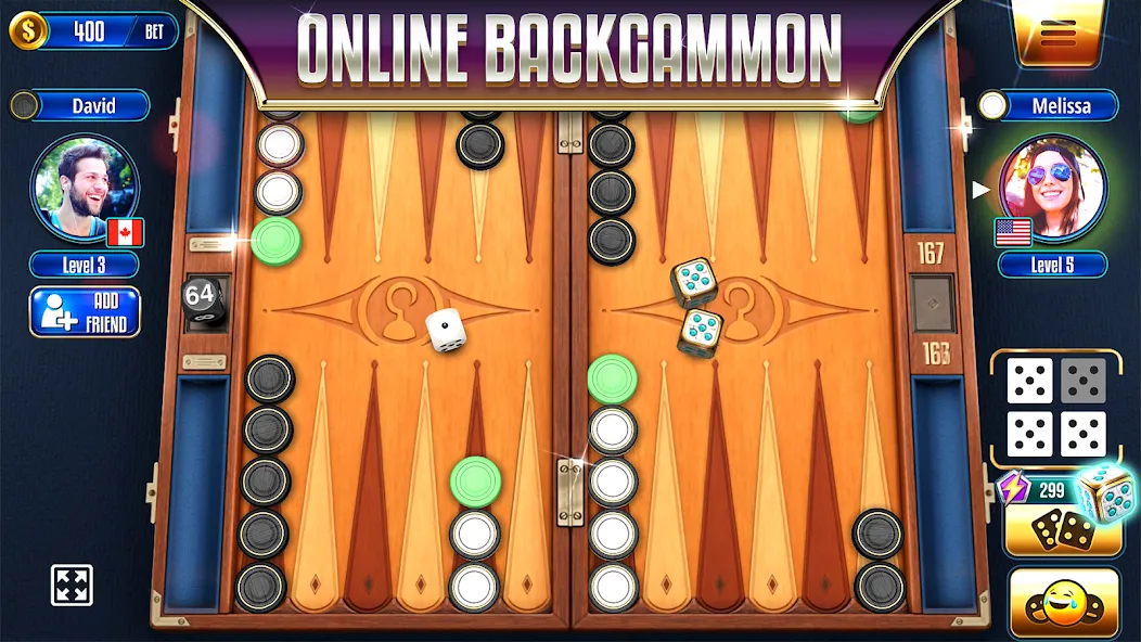 Backgammon Legends Online [МОД Много монет] Screenshot 1