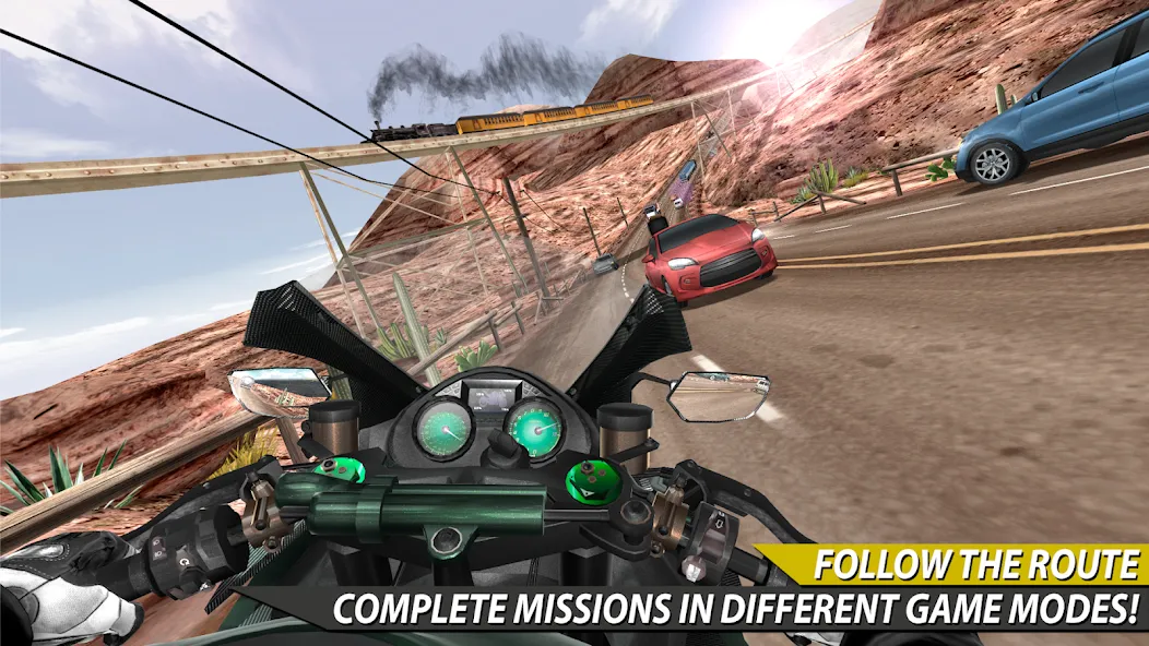 Moto Rider In Traffic (Мото Райдер в Трафике) [МОД Меню] Screenshot 1