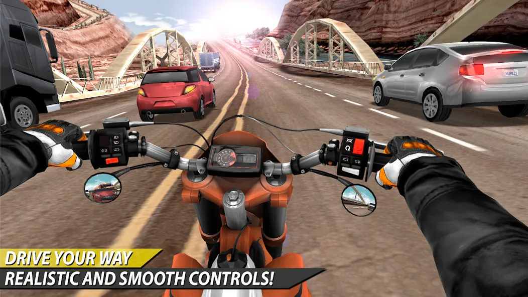 Moto Rider In Traffic (Мото Райдер в Трафике) [МОД Меню] Screenshot 3