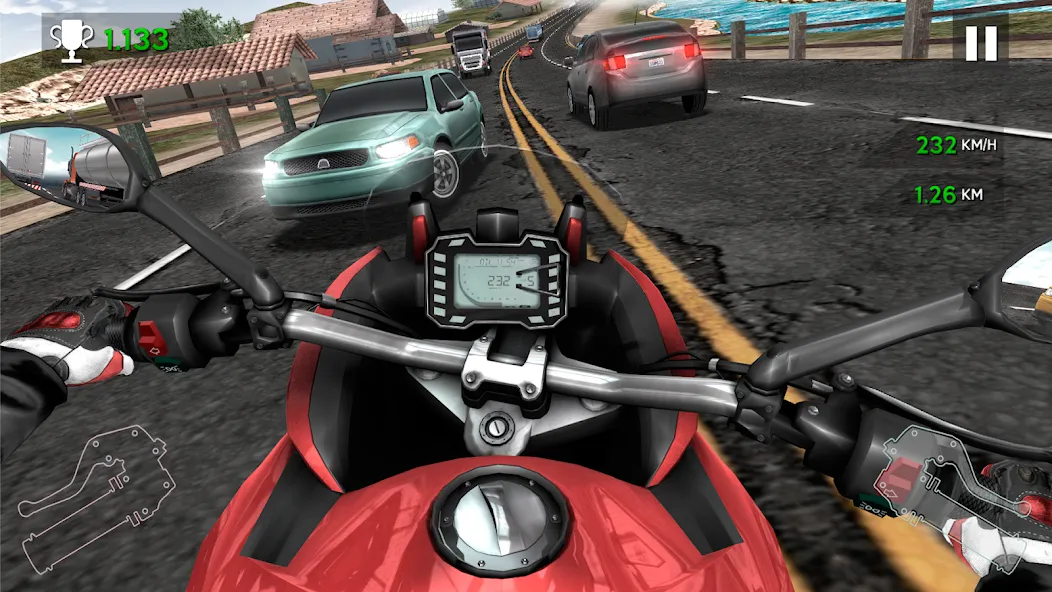 Moto Rider In Traffic (Мото Райдер в Трафике) [МОД Меню] Screenshot 5