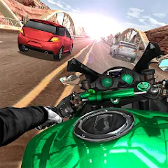 Скачать взломанную Moto Rider In Traffic (Мото Райдер в Трафике)  [МОД Меню]