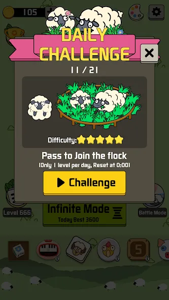 Sheep N Sheep: Daily Challenge (Шип эн Шип) [МОД Много монет] Screenshot 2
