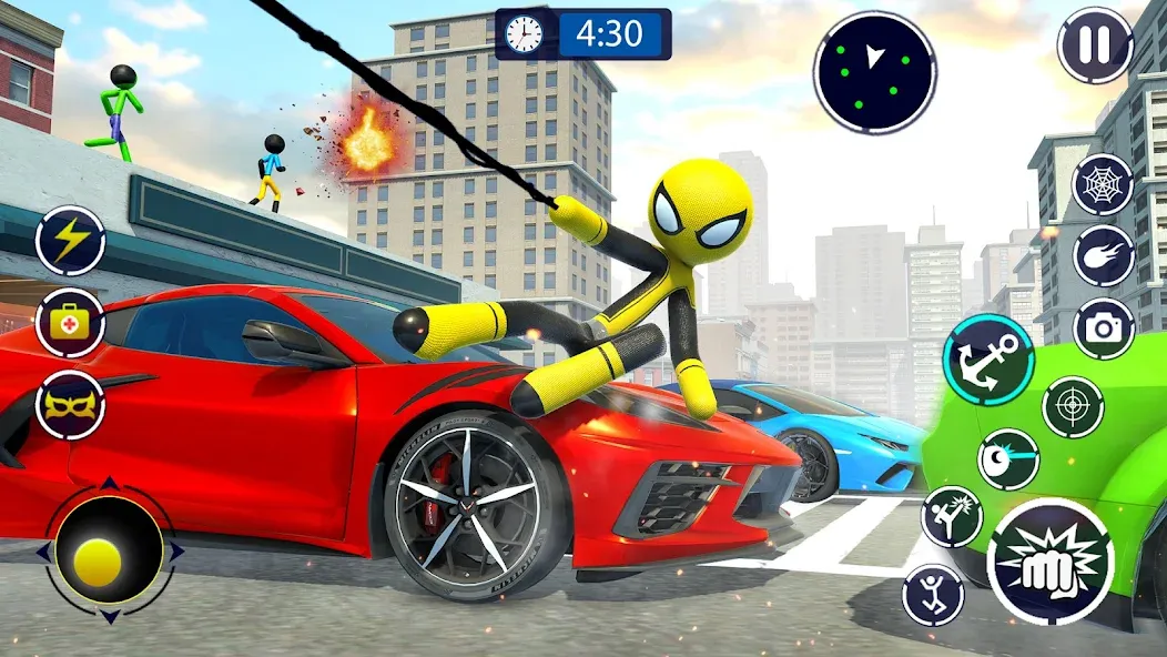Spider Stickman Rope Hero Game [МОД Menu] Screenshot 1