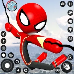 Скачать взломанную Spider Stickman Rope Hero Game  [МОД Menu]
