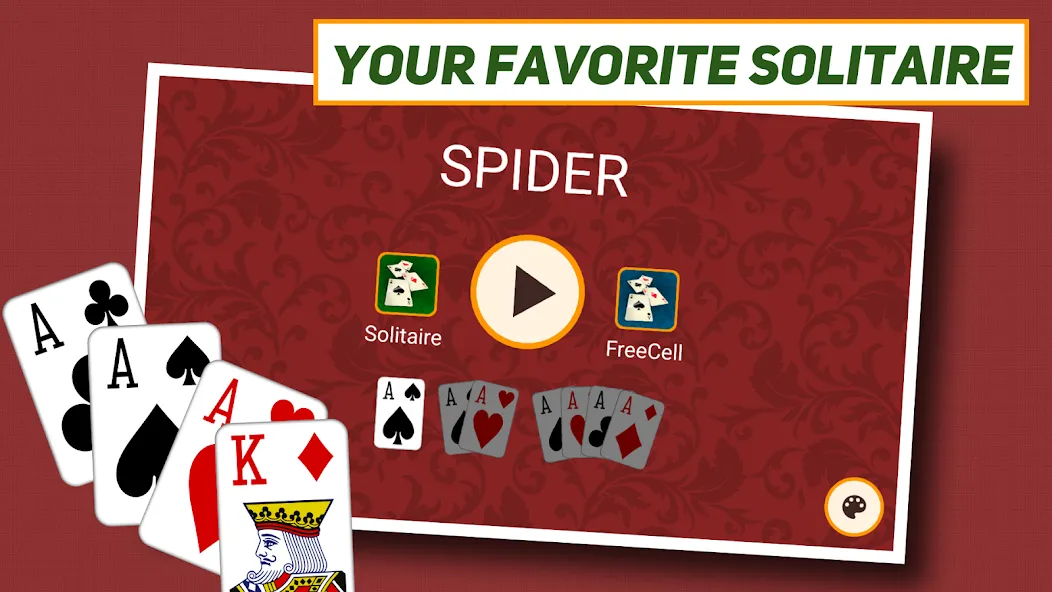 Spider Solitaire: Classic [МОД Mega Pack] Screenshot 1
