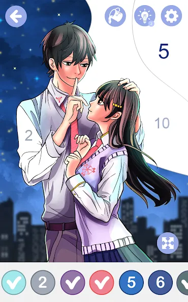 Anime Manga Color by Numbers [МОД Меню] Screenshot 5