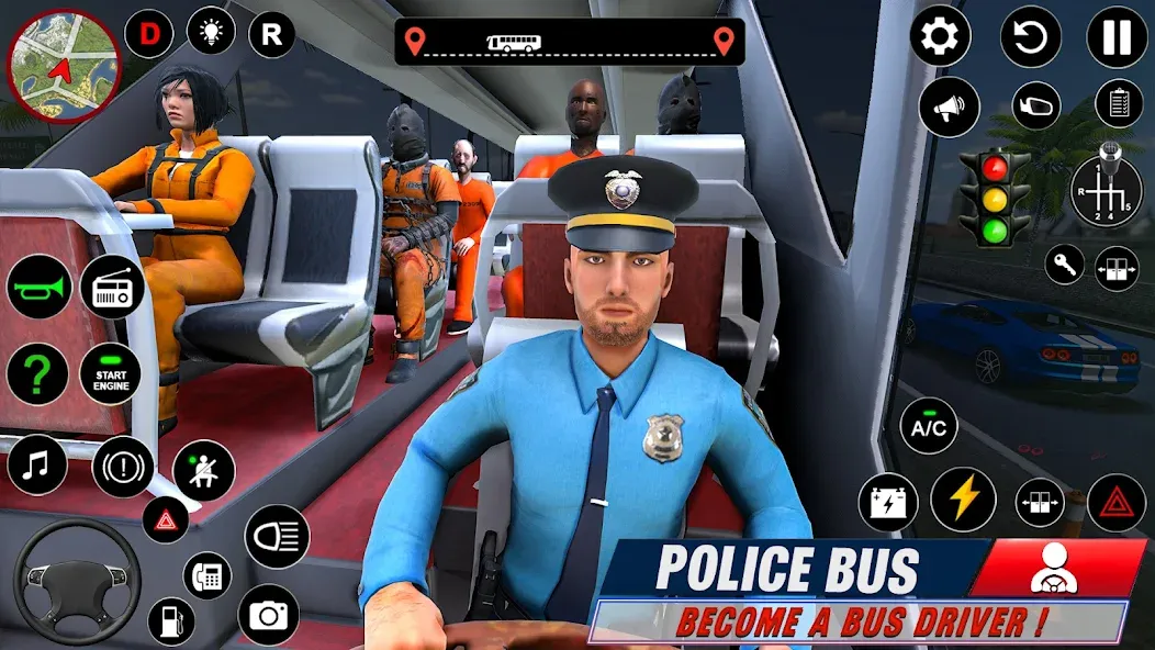 Police Bus Simulator Bus Games [МОД Unlimited Money] Screenshot 3
