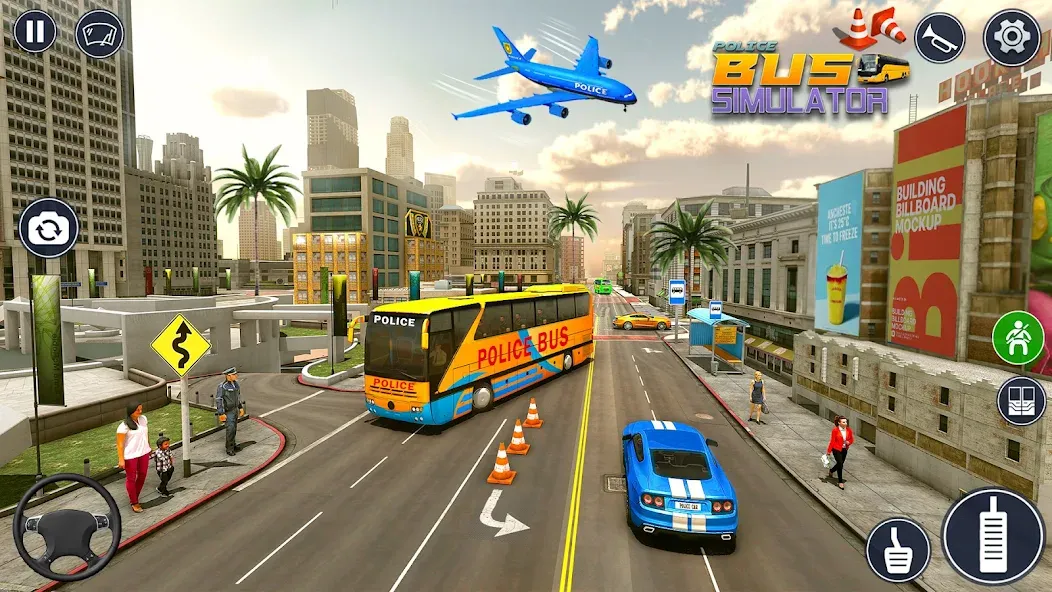 Police Bus Simulator Bus Games [МОД Unlimited Money] Screenshot 4