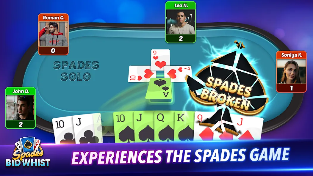 Spades: Bid Whist Classic Game (Бид Вист Классик) [МОД Unlocked] Screenshot 3