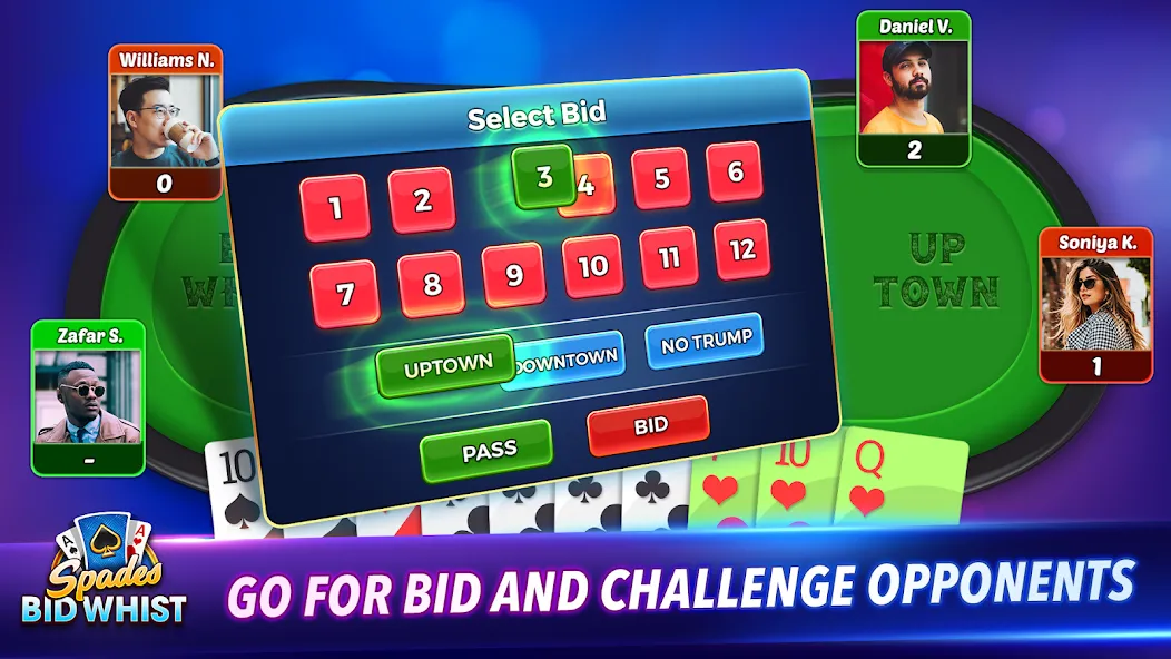 Spades: Bid Whist Classic Game (Бид Вист Классик) [МОД Unlocked] Screenshot 5