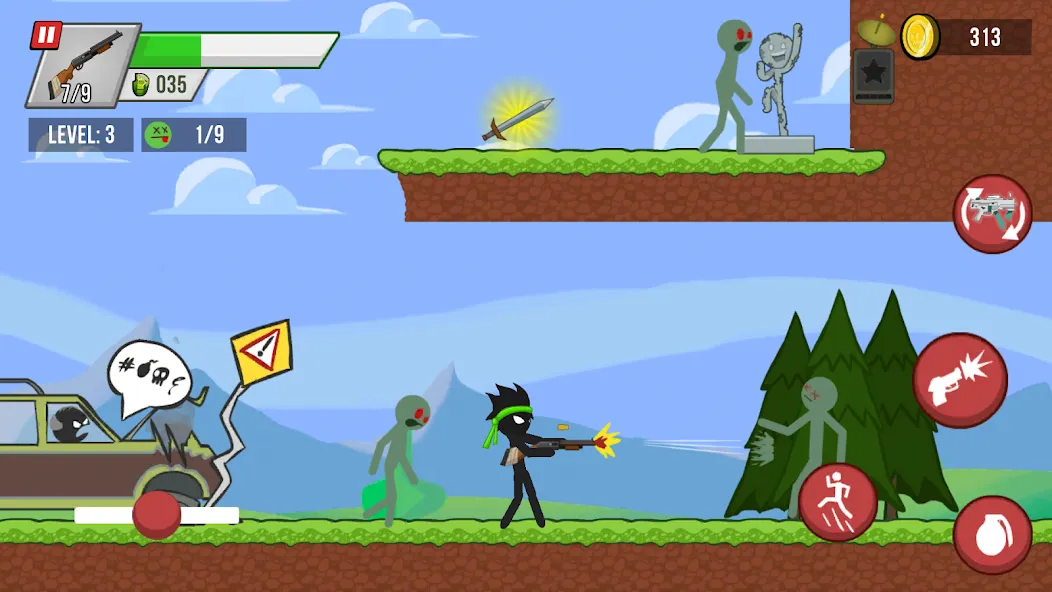 Stick vs Zombies (Стикмен против Зомби) [МОД Menu] Screenshot 1