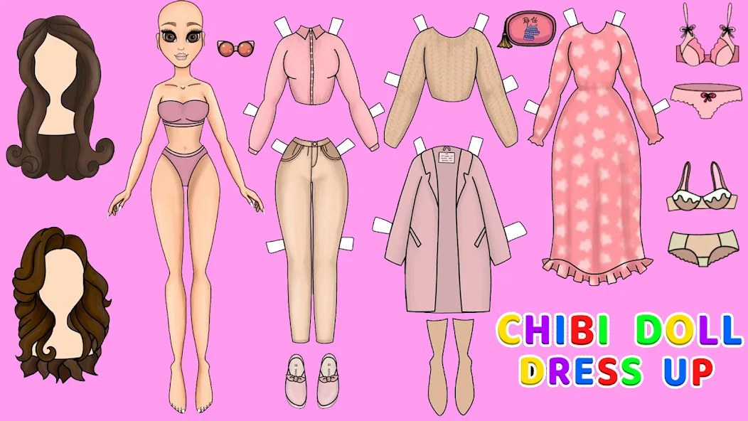 Doll Dress Up Makeup Girl Game (Чиби кукла одевает девушку игры) [МОД Unlimited Money] Screenshot 4