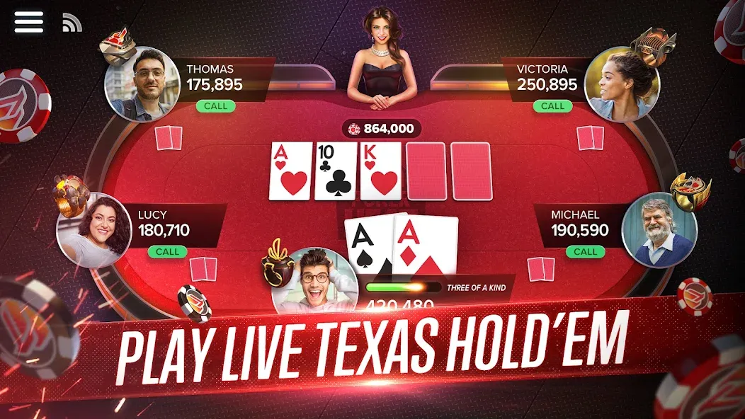 Poker Heat™ Texas Holdem Poker (Покер Хит) [МОД Menu] Screenshot 1