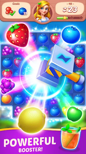 Fruit Diary - Match 3 Games [МОД Бесконечные монеты] Screenshot 3