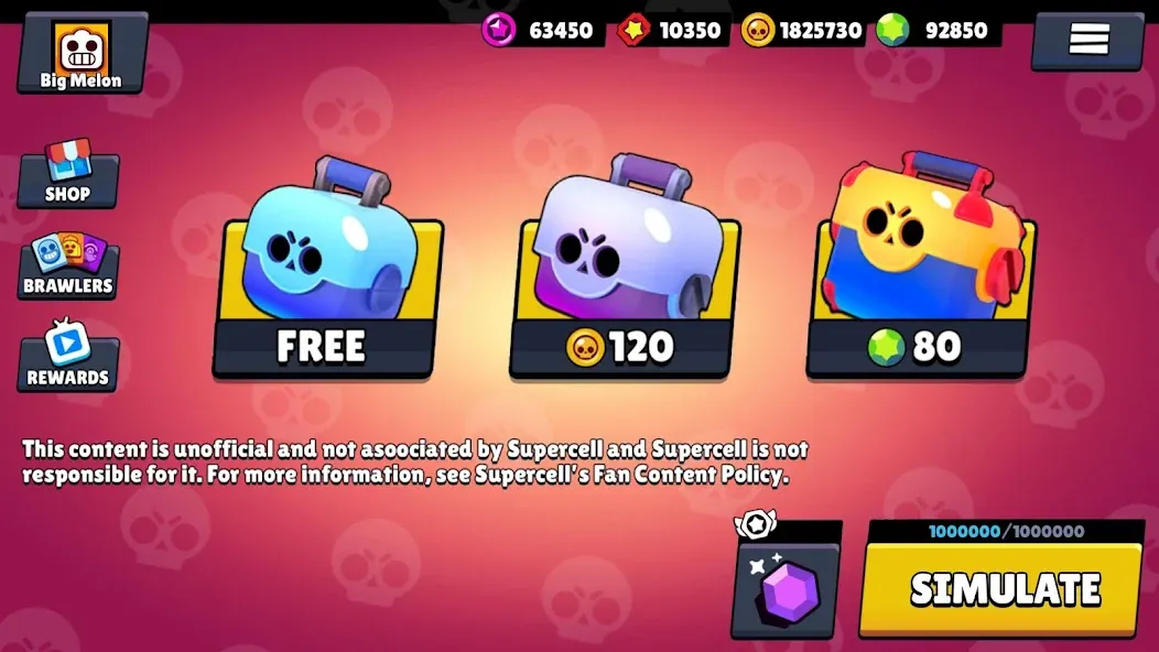 Box Simulator for Brawl Stars [МОД Меню] Screenshot 1