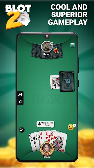 Blot 2 - Classic Belote (Блот 2) [МОД Меню] Screenshot 3