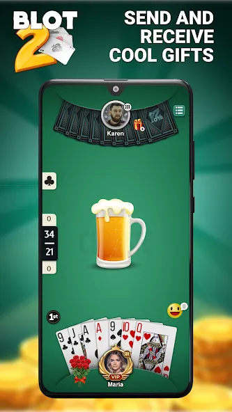 Blot 2 - Classic Belote (Блот 2) [МОД Меню] Screenshot 5