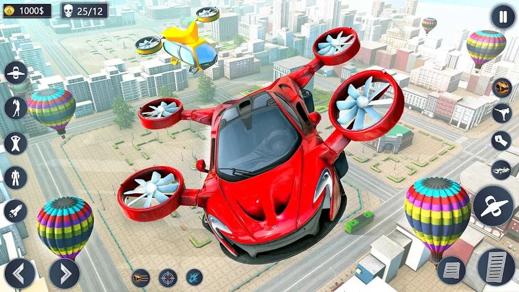 Flying Car Robot Game Car Game [МОД Много монет] Screenshot 1