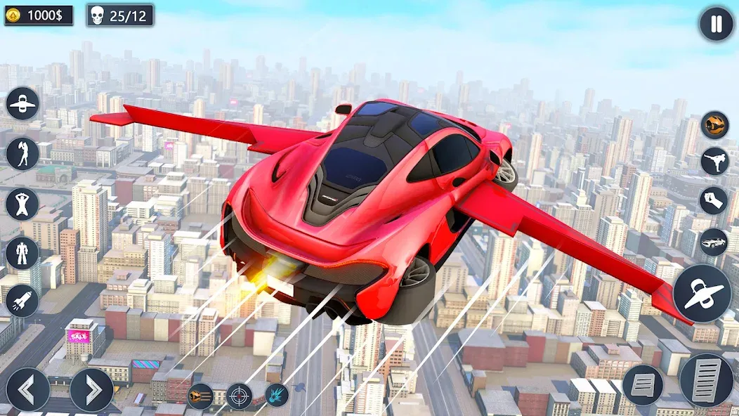 Flying Car Robot Game Car Game [МОД Много монет] Screenshot 2
