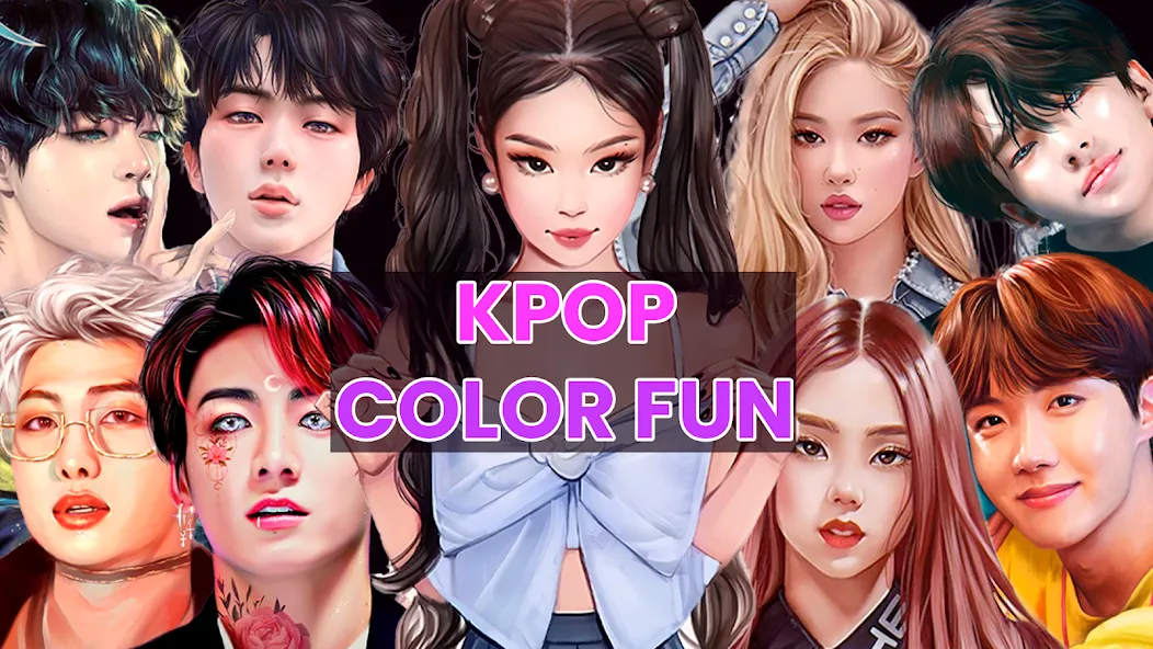 Kpop Paint by Numbers BT21 [МОД Menu] Screenshot 1