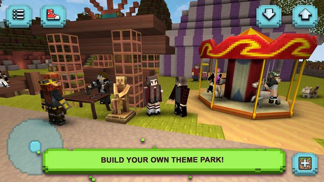 Theme Park Craft: Build & Ride [МОД Бесконечные монеты] Screenshot 2