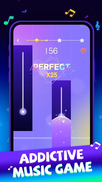 Beat Piano Dance:music game (Маджик Пиано Тайлз) [МОД Много денег] Screenshot 1