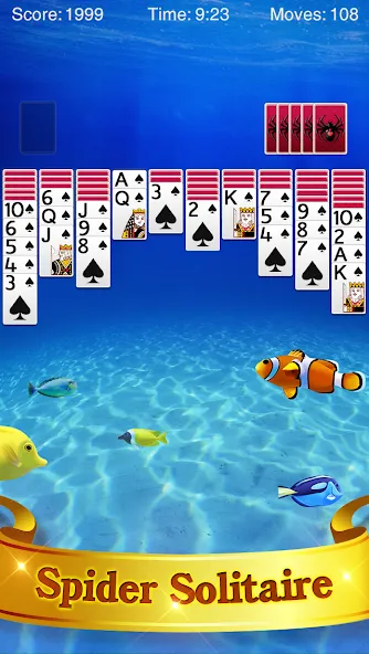 Spider Solitaire [МОД Много денег] Screenshot 1