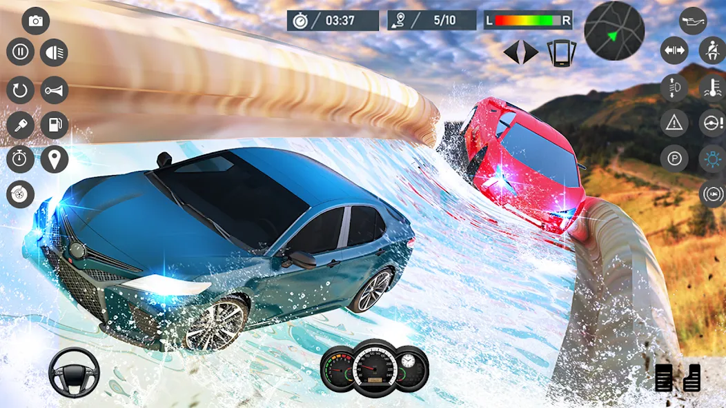 Water Slide Car Race games (Ватер Слайд Кар Рейс игры) [МОД Бесконечные деньги] Screenshot 2