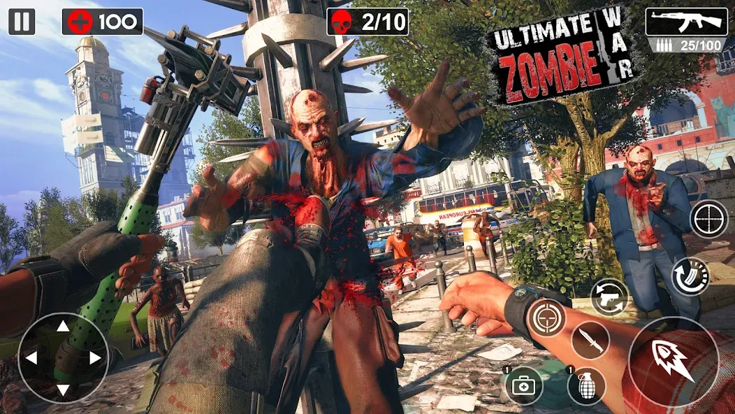 Zombie Games 3d 2024 : fps War [МОД Бесконечные монеты] Screenshot 1