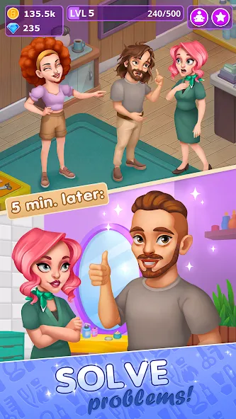 Beauty Tycoon: Hair Salon Game (Бьюти Тайкун) [МОД Бесконечные деньги] Screenshot 4