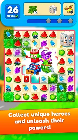 Sugar Heroes - match 3 game [МОД Все открыто] Screenshot 2