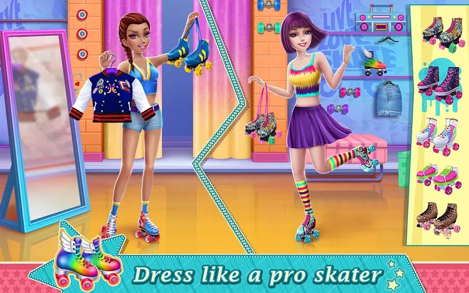 Roller Skating Girls [МОД Много монет] Screenshot 1