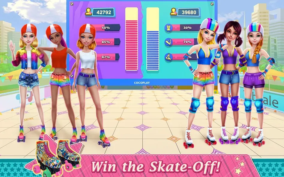 Roller Skating Girls [МОД Много монет] Screenshot 4