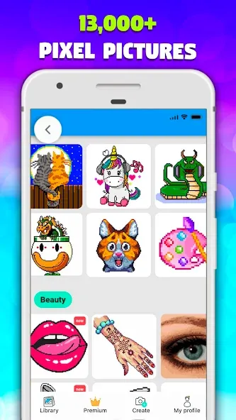 Pixel Art book・Color by number [МОД Бесконечные монеты] Screenshot 1