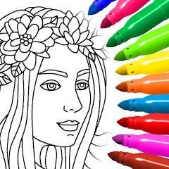 Скачать взлом Coloring for girls and women  [МОД Много монет]