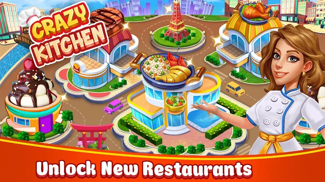 Food Game Crazy Super Chef [МОД Все открыто] Screenshot 1