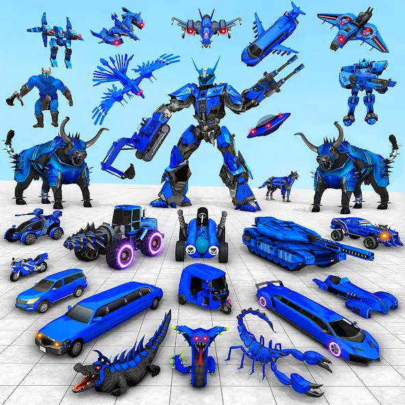 Bull Robot Car Game:Robot Game [МОД Все открыто] Screenshot 1