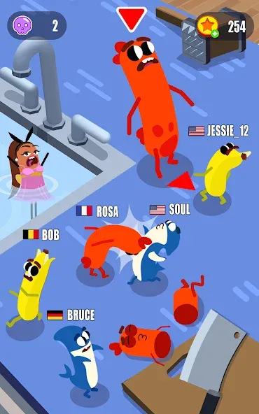 Sausage Wars.io [МОД Бесконечные монеты] Screenshot 1