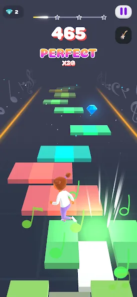 Melody Run - Cute Popcat Music (Мелодия Ран) [МОД Много монет] Screenshot 2