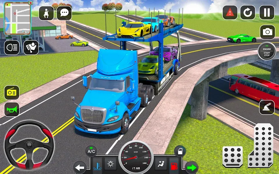 Trailer Truck Car Transport 3D [МОД Бесконечные деньги] Screenshot 2