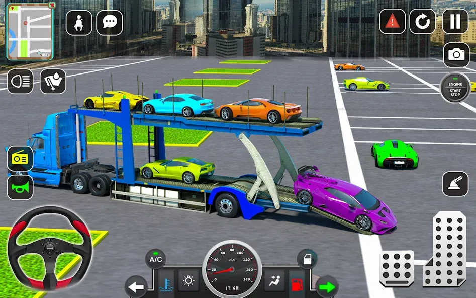 Trailer Truck Car Transport 3D [МОД Бесконечные деньги] Screenshot 3