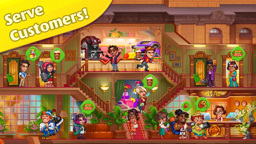 Grand Hotel Mania: Hotel games (Гранд Отель Мания) [МОД Бесконечные монеты] Screenshot 4