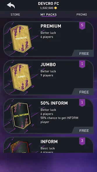 DEVCRO 22 - Draft, Packs (ДЕВКРО ФУТ 22) [МОД Бесконечные деньги] Screenshot 3