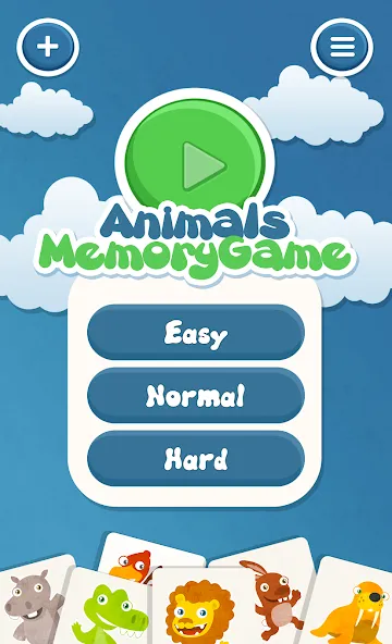 Animals memory game for kids [МОД Бесконечные деньги] Screenshot 1