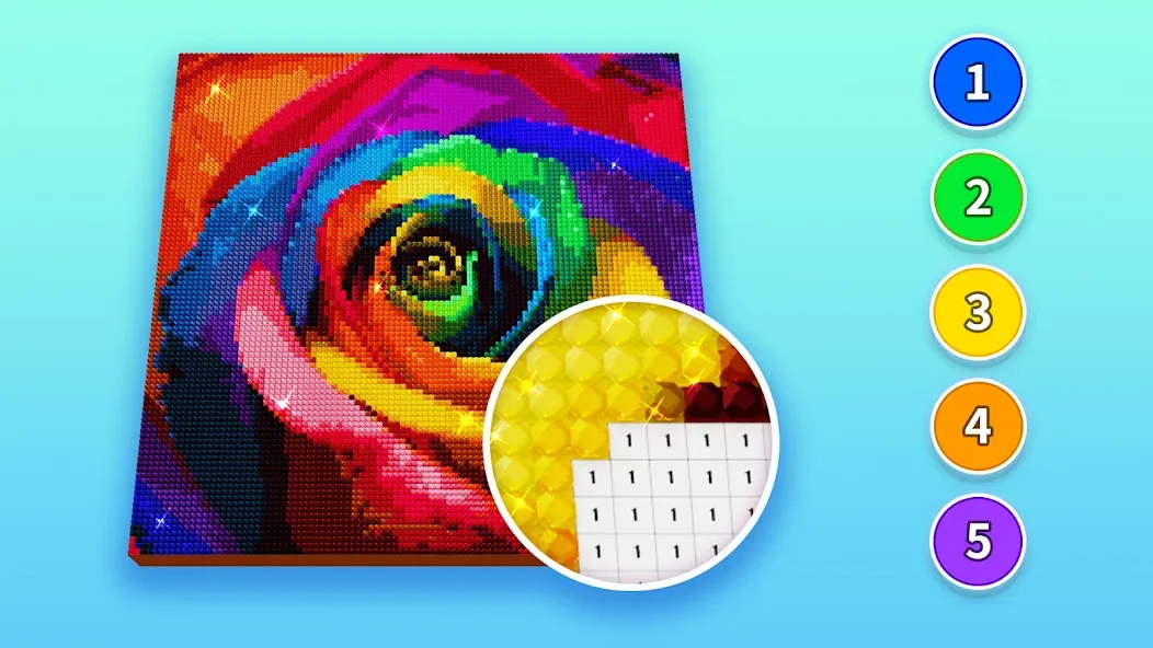 Diamond Painting by Number (Даймонд пейнтинг по номерам) [МОД Бесконечные монеты] Screenshot 3