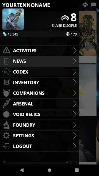 Warframe Companion (Уорфрейм Компаньон) [МОД Много денег] Screenshot 1