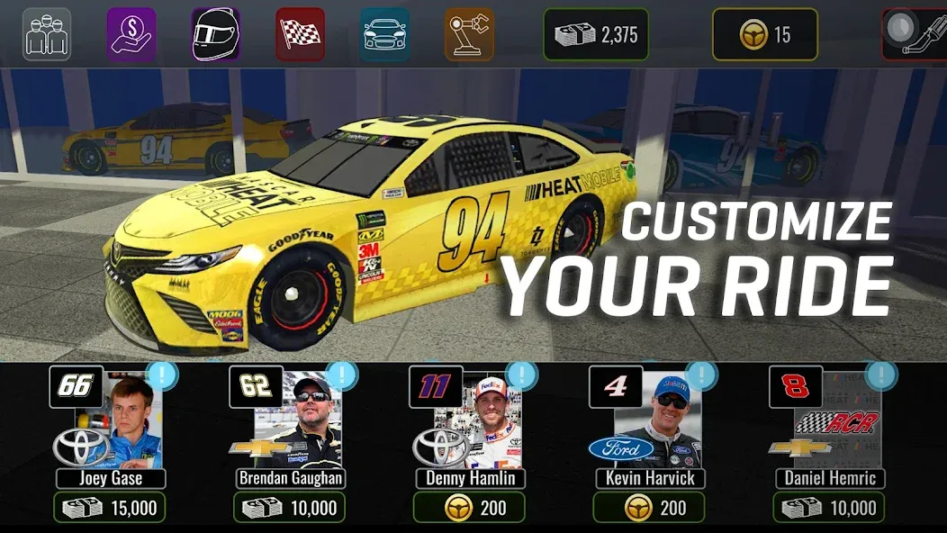 NASCAR Heat Mobile (НАСКАР Хит Мобилай) [МОД Mega Pack] Screenshot 2