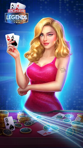 Poker Legends - Texas Hold'em (Покер Легенды) [МОД Бесконечные монеты] Screenshot 1