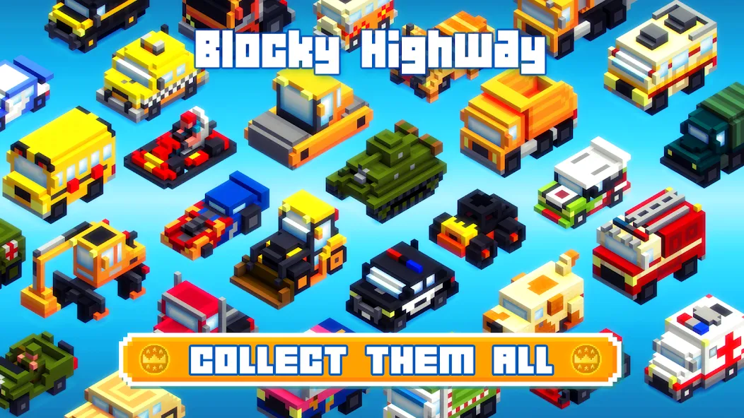Blocky Highway: Traffic Racing (Блоки Хайвей) [МОД Mega Pack] Screenshot 3