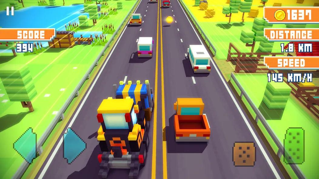 Blocky Highway: Traffic Racing (Блоки Хайвей) [МОД Mega Pack] Screenshot 4